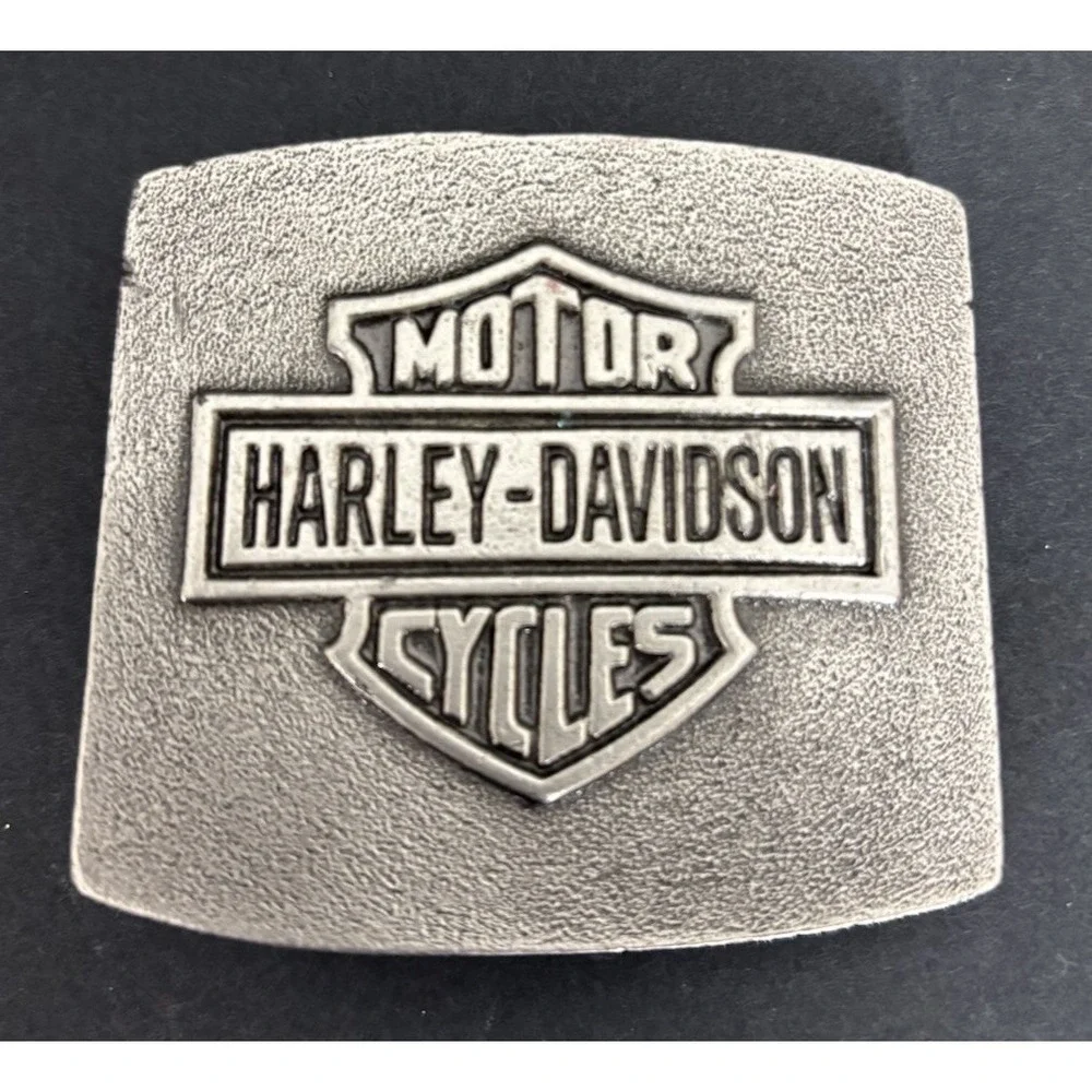 Harley Davidson Motor Cycles Belt Buckle #1053 Rectangle Silver Toned *READ